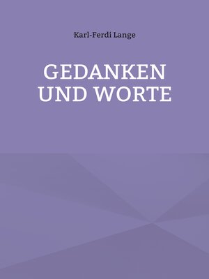cover image of Gedanken und Worte
